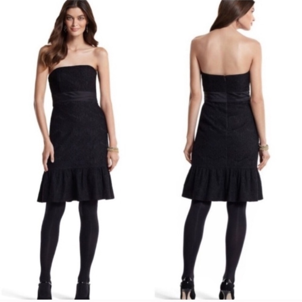 White House Black Market Strapless Lace Dress Nwt